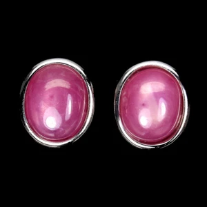 925 Sterling Silver Earrings Oval Ruby 10x8mm Gemstone Jewelry - Picture 1 of 10