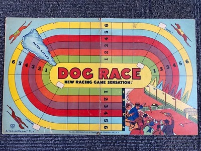 Old Vintage 1937 Dog Race Game Board - Image 1 of 2