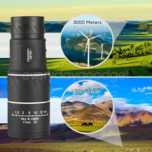 40X60 Zoom Day/Low Night Vision HD Monocular Starscope Monocular Telescope BAK4 - Picture 1 of 19