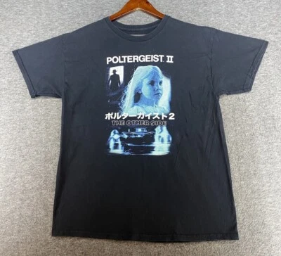 Camiseta Poltergeist 2 Película de Terror El Otro Lado Negra Azul Gráfica Camiseta Grande Foto 1 de 4