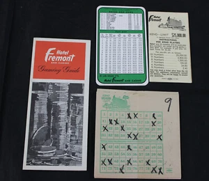 GUÍA DE JUEGOS VINTAGE HOTEL FREEMONT AND CASINO LAS VEGAS + KENO, TARJETA DE RULETA - Imagen 1 de 9