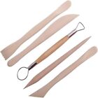 5-Piece Set Art Supplies Modeling Clay Plastic Tools  Wooden Handle Trimming
