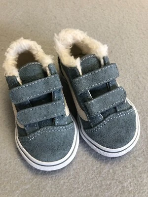 Vans Tenis Niños Pequeños 5 Nuevos Old Skool Gamuza Sherpa Zapatos Informales Foto 1 de 4