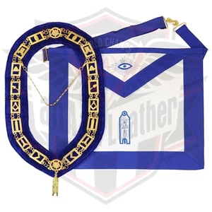Maurermeister Junior Wächter Goldschmuck mit Kragen und bestickter Schürze Tasche - Bild 1 von 4