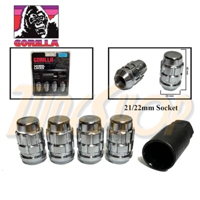 4 LOCK GORILLA X2 DUAL STAGE BULGE ACORN WHEEL RIM LUG NUT 14X1.5 1.5 CHROME - Image 1 of 2