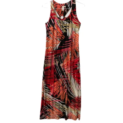 Emma & Michelle Dress Large Sleeveless Long Stretch Maxi Summer Vibrant - Image 1 of 4