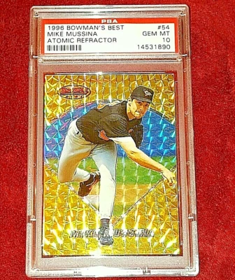 Mike Mustina 1996 Bowman's Best #54 refractor atómico PSA 10 🔥 GEMA COMO NUEVA BELLEZA  Foto 1 de 2