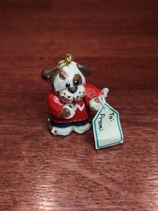 Eddie Walker Midwest Cannon Falls Weihnachtsschmuck Hund mit Geschenkanhänger - Bild 1 von 3