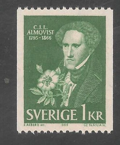 Suecia #708 (A163) En muy buen estado sin montar o nunca montada - 1966 1 k Almqvist y rosa salvaje - Imagen 1 de 1