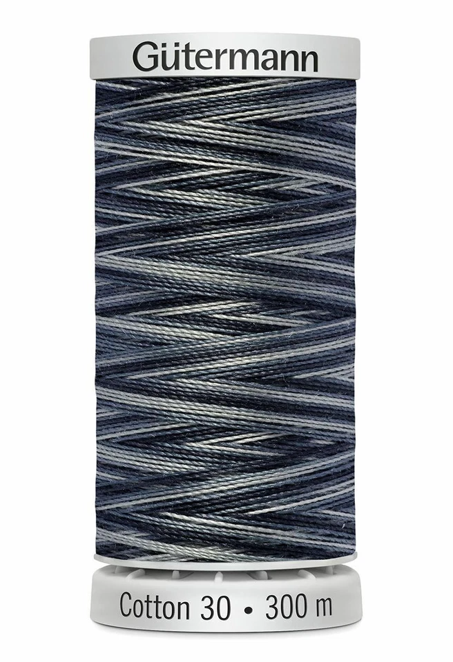Gutermann Cotton 30 # 4034 VARIEGATED BLUE 300m Embroidery, Quilting Threa - Image 1 of 1