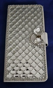 Wallet Case for Samsung Galaxy S22 Ultra 5G,3D Handmade Sparkle Silver - Picture 1 of 3