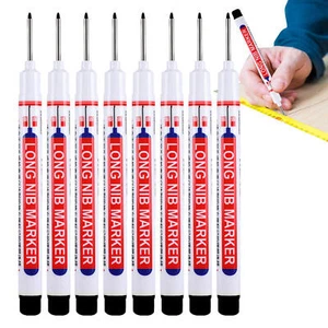 Marcadores de cabeza larga 8x rotulador de agujero profundo para baño carpintería - Imagen 1 de 10