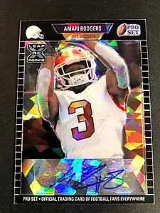 AMARI RODGERS 2021 Leaf Pro Set Metal RC AUTO Black Cracked Ice Serial #d /20 - Picture 1 of 2