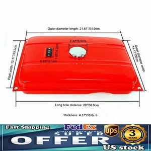 5 Gallon Generator Gas Fuel Tank w/Chrome Cap Gauge Petcock Valve Universal Red - Picture 1 of 23