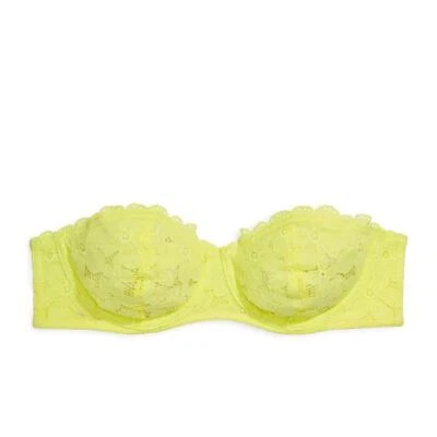 Sexy Camiseta Victoria's Secret Sin Forro Encaje Sin Tirantes con Tirantes Sujetador 32D *Lima* NUEVA Foto 1 de 3