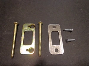 SCHLAGE DEADBOLT STRIKE REINFORCER (3" SCREWS) NICKEL PLATE 1-1/8" X 2-3/4" - Picture 1 of 1