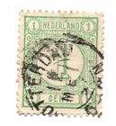 Netherlands Sc# 35 1876 New Daily Stamps 1C Green Sg: 121 Perf: 12 1/2 (A21)