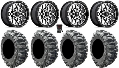 MSA Portal 14" Wheels Machined 31" Bogger Tires Can-Am Commander Maverick - Image 1 of 4