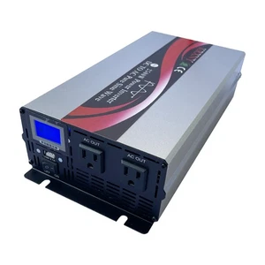 2500W Pure Sine Wave Power Inverter 12V DC to 120V AC LCD USB for RV Home Solar - Picture 1 of 12