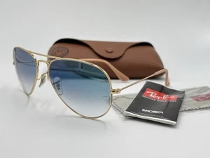 Ray Ban RB3025 001/3F 58mm FLIEGER HELLBLAU FARBVERLAUF/GOLD ORIGINAL ITALIEN - Bild 1 von 11