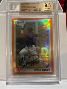 Tarjeta 1st Bowman Chrome Draft 2010/25 Henry Ramos naranja Boston Red Sox BGS 9,5 - Imagen 1 de 2