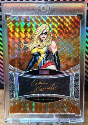 Captain Marvel 2025 Kakawow AURA Marvel Script Art Auto Orange Refractor /75 - Image 1 of 2