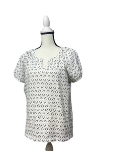 Style & Co Petites Damenbluse Reglanärmel bedruckt Schlitzausschnitt, PM - Bild 1 von 9