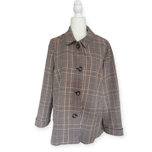Marina Sport Marina Rinaldi Tan Check Button Front Jacket Plus Size Size 14 - Picture 1 of 8