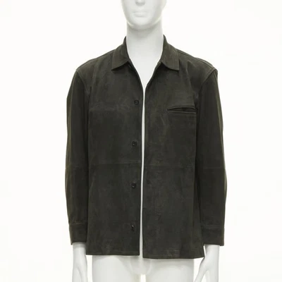 ISSEY MIYAKE WHITE LABEL grey cowhide suede leather overshirt jacket JP1 S - Image 1 of 4