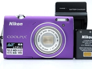 Nikon COOLPIX S5100 Viola 12.2MP 5x Zoom Fotocamera Digitale Compatta dal... - Foto 1 di 15