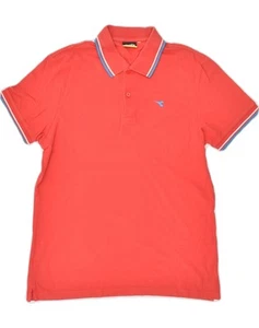 DIADORA Mens Polo Shirt Small Red Cotton MJ07 - Picture 1 of 3