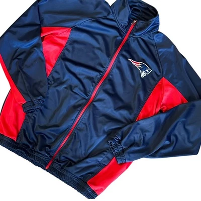 NFL New England Patriots Jacket Full Zip Red Navy Blue Mens Large Coat - Image 1 of 4