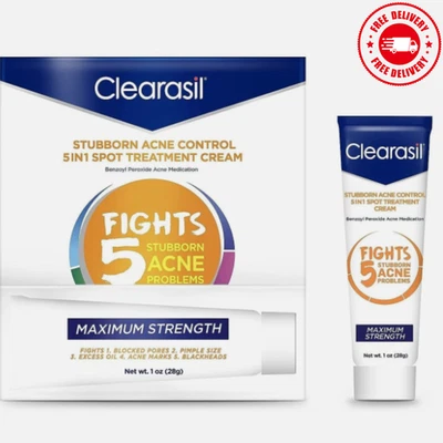 Clearasil Crema Tratamiento Manchas Control Acné Resistente 5 en 1 Máxima Fuerza con Foto 1 de 4