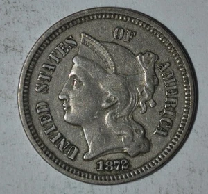 1872 Three Cent Nickel {{{3492 - Picture 1 of 3