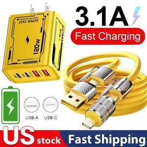 120W GaN Multi USB C Super Fast Wall Charger For Samsung iPhone Android Phone - Picture 1 of 22