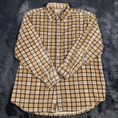 Vintage Fieldmaster Shirt Mens XL Tall Brown Plaid Flannel Thick Heavy Cotton - Image 1 of 4