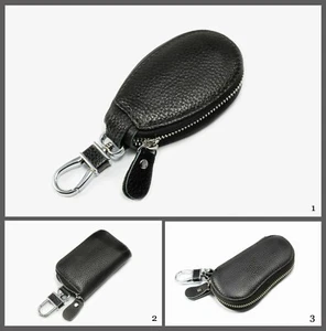 Schlüsseltasche echtes Leder Schlüsselmäppchen Schlüsseletui schwarz, TS-3 - Bild 1 von 12