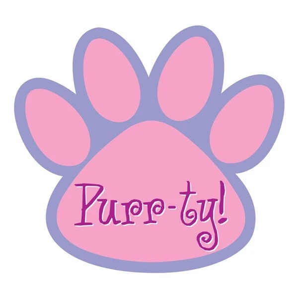 Purr-Ty Time "Paw Print" Party Invitations x 8 - Children's Party Decorations - Image 1 of 1