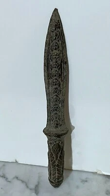 ANTIGUA ESCULTURA DE BRONCE DE UNA DAGA/CUCHILLO CAMBOYA ESTILO JEMER Foto 1 de 4
