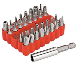Sicherheit manipulationssicheres Bitset 33-teiliges Torq Torx Sechskantstern Schlüssel Tri Wing Verlängerung - Bild 1 von 2