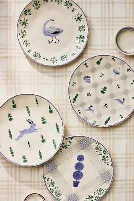 New Anthropologie Lexington Stoneware SET OF 4- 8 inch Dessert Plates - Image 1 of 4