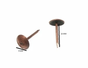 Chiodini da Tappezziere per Mobili 9mm X 16mm Fb Antico Confezione Di 40 - Picture 1 of 1