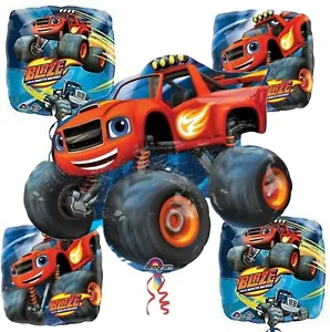 Blaze And The Monster Machines Party Balloons - 5 Birthday Decorations, Bouquet  - Picture 1 of 4