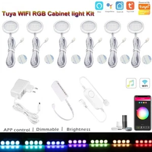 DC 12V Wifi tuya APP remote RGB LED Under Cabinet Lighting Dimming Kitchen Kit - Picture 1 of 11