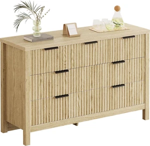 Fluted 7 Drawers Dresser for Bedroom, Modern Chest of Drawers with Waterproof Ta - Picture 1 of 9