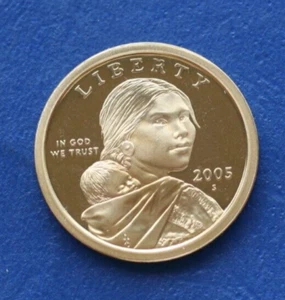 2005-S SACAGAWEA $1 DOLLAR COIN FROM US MINT PROOF SET. BEAUTIFUL SHINY COIN!! - Picture 1 of 2