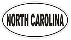 North Carolina Oval Bumper Sticker or Helmet Sticker D2362 State Euro Oval 