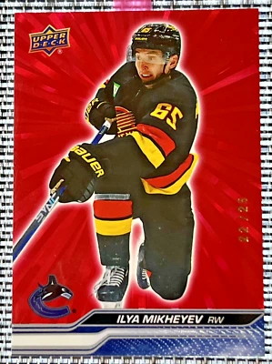2023-24 Upper Deck Series 2 Ilya Mikheyev Red Outburst #427 22 Of 25 Canucks SSP - Image 1 of 3