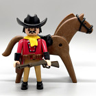 Playmobil Mexican Cowboy Male Adult Figure Western Guns Mustache Horse VNTG 7273