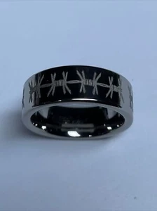 Anello a fascia in acciaio inox tungsteno a scalpello, design lucido 8,5 mm, misura 10, DT45 - Foto 1 di 5